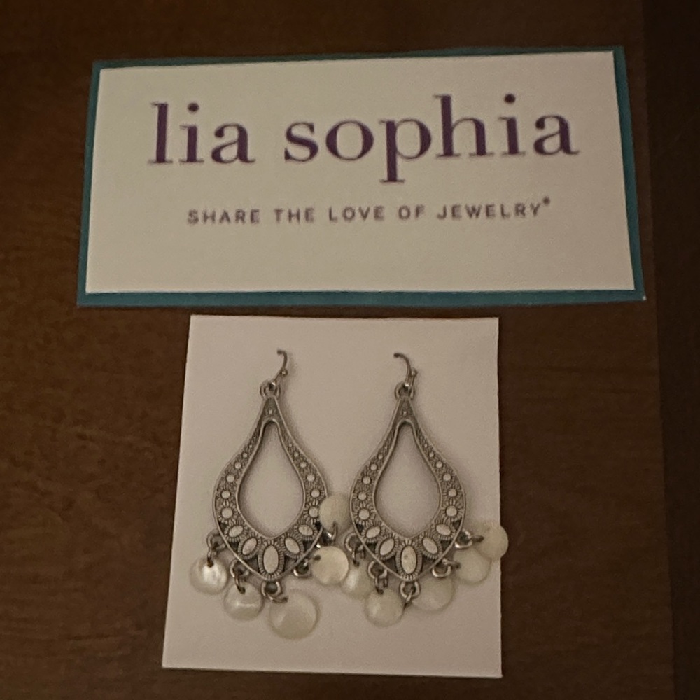 Lia Sophia Silver Earrings with White Accents